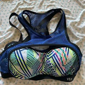 VSX Sport bra w/ blue mesh overlay 36B EUC